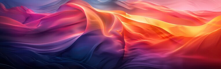 Wall Mural - Vibrant Waves: Colorful Abstract Gradient Texture Background Panorama Banner for Web Design