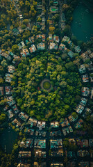 Wall Mural - drone shot, top view bangalore, cinematic created with Generative AI technology