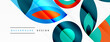 © antishock - Circles and petals. Geometric beautiful abstract minimal template for Wallpaper, Banner, Background, Card, Book Illustration, landing page