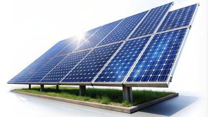 A solar panel is shown in a white background