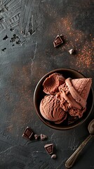 Canvas Print - National Chocolate Ice-Cream Day concept with copy space