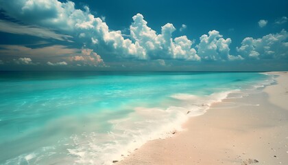 Wall Mural - Tranquil Beach with Turquoise Waters and White Sand