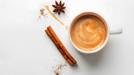 Wall Mural - Morning black coffee with sugar in white cup