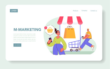Wall Mural - mobile marketing. flat vector illustration