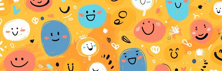 smile doodle pattern background wallpapper