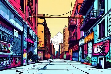 Naklejka na meble the ai image generator, the Neon-Drenched Urban Alley