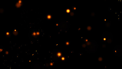 Wall Mural - blurred particles effect dust debris isolated on black background, motion powder spray burst texture