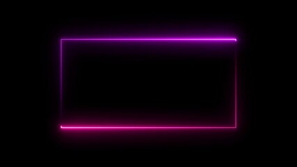 Wall Mural - Abstract neon rectangle frame animation background.