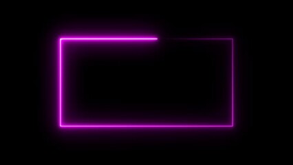 Wall Mural - Abstract neon rectangle frame animation background.