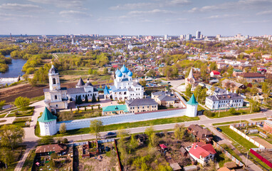 Wall Mural - Aerial view of Vysotsky monastery in Serpukhov city, Russia region