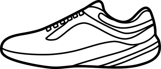 Poster - road running shoes vector outline illustration