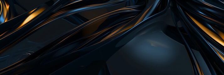 wallpapers hd, in the style of dark blue and dark gold, sharp perspective angles, hyper-realistic details, innovative page design, sleek and stylized, light black and orange,. 3:1