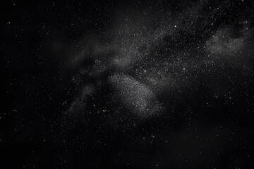 Black Space Background with White Dust Specks