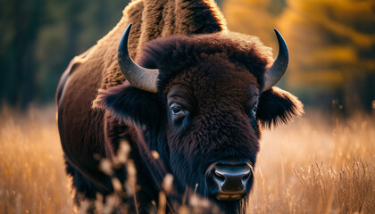Bison in Forest
