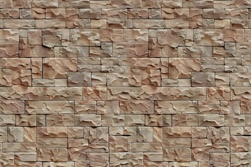 Poster - Seamless Light Brown Stone Wall Texture