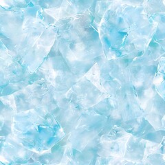 Poster - Seamless Watercolor Texture of Blue Frozen Ice