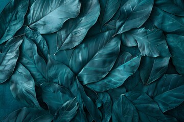 Sticker - Teal Leaf Texture Abstract Background