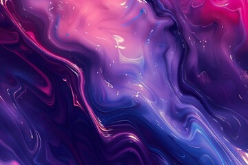 Sticker - Abstract Swirling Colors, Purple & Blue Hyperrealistic Background