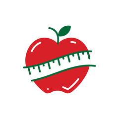 Sticker - apple measurement tape logo icon