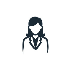 female scientist science logo vector illustration template design