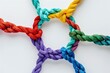 © Sandaru Photography - Vibrant ropes intertwine, showcasing the concept of teamwork and unity. Perfect for illustrating business, diversity, community, togetherness, and collaboration in any creative project.