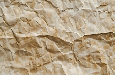 Sticker - Light Brown Crumpled Paper Texture Background