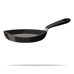 Poster - Frying pan side view vector isolated illustration