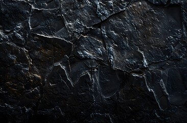 Wall Mural - Dark Cracked Texture - Black Abstract Background