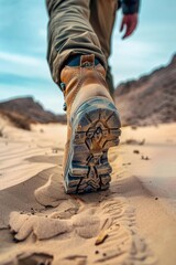 Sticker - Person walking in sandy terrain