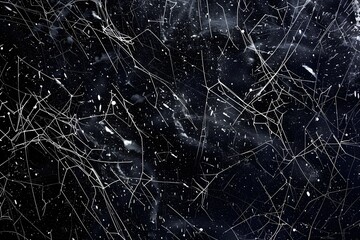 Canvas Print - Abstract Black Background with White Scratches