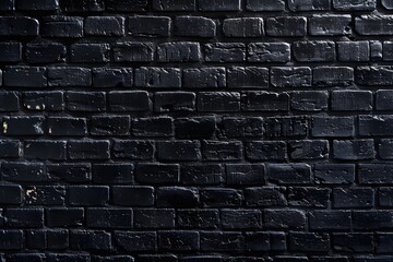 Poster - Dark Black Brick Wall Texture Background