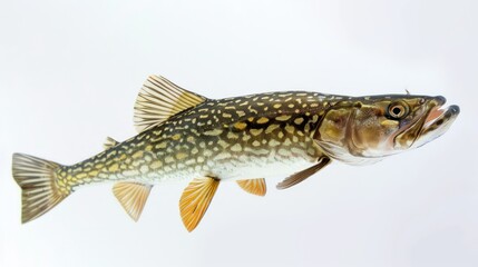 Wall Mural - Chain Pickerel clearly photo on white background , 