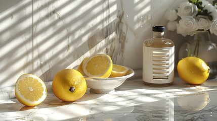 Wall Mural - lemon juice in a glass