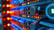 © redflower - Close-up View of a Server Room Full of Blinking Lights
