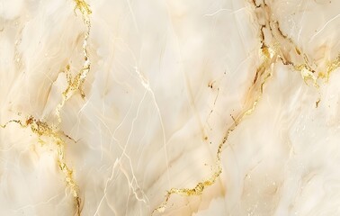 Canvas Print - Beige Ceramic Marble Texture Background With Golden Veins