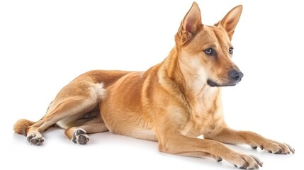 Canvas Print - Carolina Dog clearly photo on white background , 