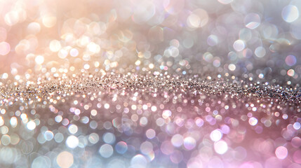 Wall Mural - beautiful festive background image with sparkles and bokeh in pastel pearl and silver colors. select