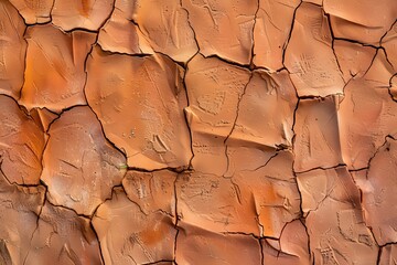 Sticker - Terracotta Wall Texture - Cracked Surface