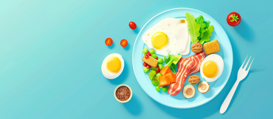 isometric healthy food nutrition concept