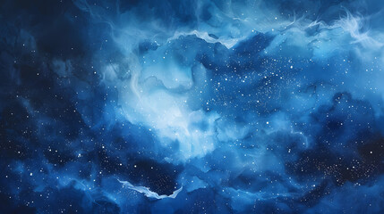 Wall Mural - blue watercolor space background. illustration painting