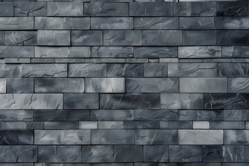 Poster - Modern Grey Tile Wall Background - Photorealistic Detail