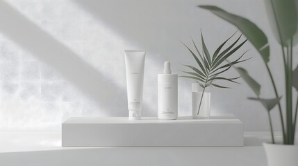 Wall Mural - 4. design an image capturing the elegance of a skincare product, its sleek packaging complementing t