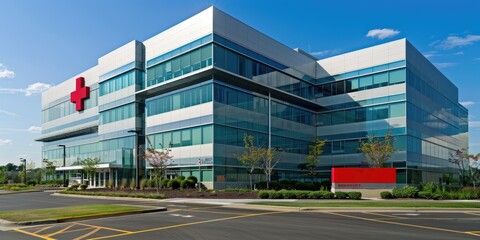 Modern hospital building exterior