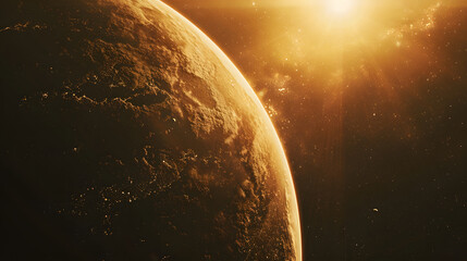 Wall Mural - deep space beauty. planet orbit