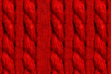 Wall Mural - Seamless Red Wool Knit Texture Pattern