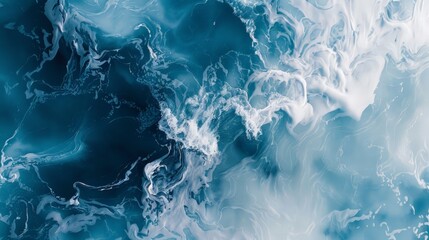 Canvas Print - Create an abstract artwork inspired by the ocean, using flowing shapes and cool tones to evoke the movement and tranquility of water.