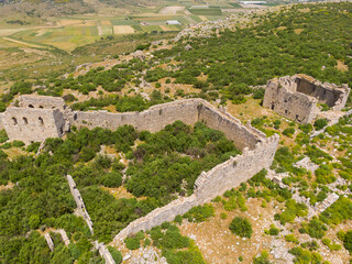 Wall Mural - Remains of Sillyon antique fortress and buildings in mountains of southern Turkey