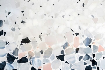 Wall Mural - Watercolor Terrazzo Background, White & Gray