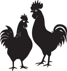 Poster - rooster and hen