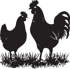 Poster - silhouette of a rooster